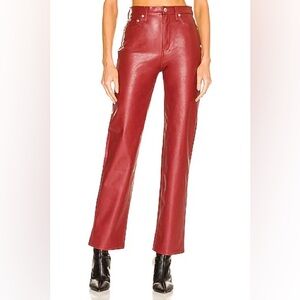 PISTOLA Cassie Super High Rise Straight Pant in Carmine 24